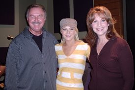 Charlie's smiling extra brightly as he and Lorianne get to know Julianne Hough, one of the wonderful pro dancers from Dancing with the Stars, and new country star!